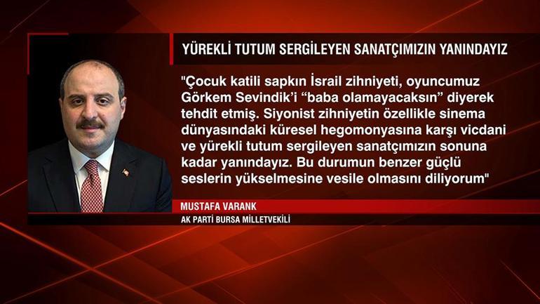 Eşref Rüya oyuncusu Görkem Sevindike destek çığ gibi: İsrailli Bakan Ben-Gvire yönelik tepkiler büyüyor