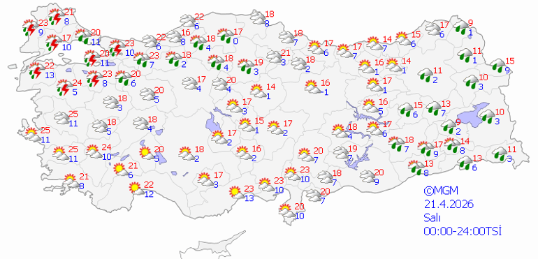 21 NİSAN HAVA DURUMU: İstanbul, Ankara ve İzmirde havalar nasıl olacak MGM il il hava durumu tahminleri