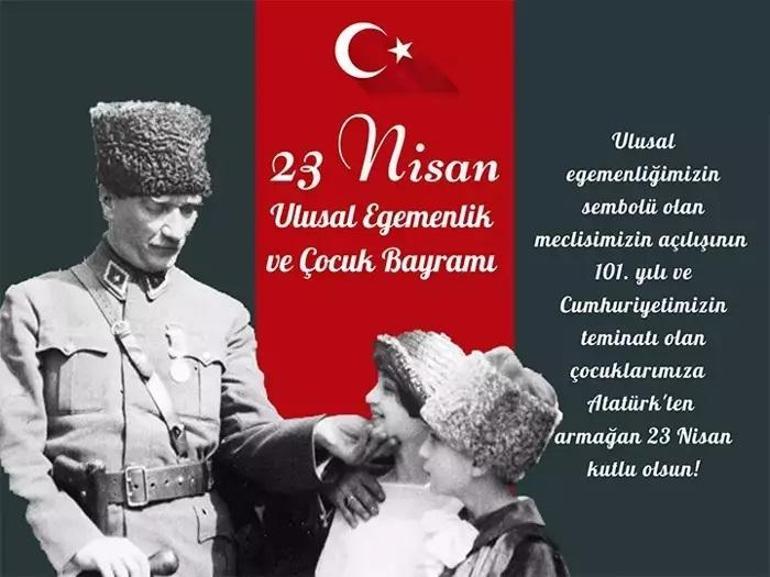  Resimli, Bayraklı Ulusal Egemenlik ve Çocuk Bayramı Mesajları ve Atatürk Sözleri