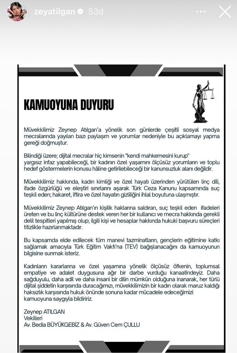 Taşacak Bu Denizin yıldızı Zeynep Atılgana hakaret şoku Hukuki süreç başlattı