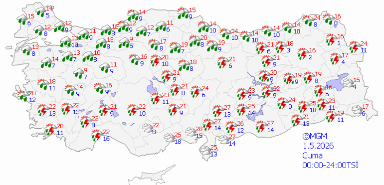 1 MAYIS HAVA DURUMU İSTANBUL, ANKARA, İZMİR | Bugün hava nasıl olacak Sağanak bugün etkili olacak