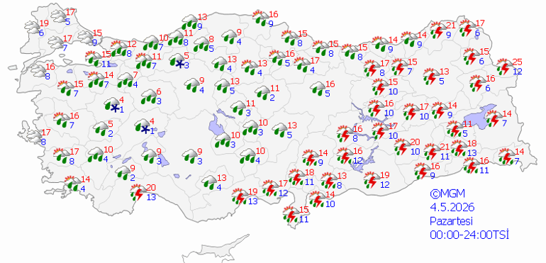 4 MAYIS HAVA DURUMU SON DAKİKA Bugün hava nasıl olacak Meteoroloji uyardı: Şiddetli olacak