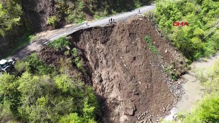 Orduda yol böyle çöktü