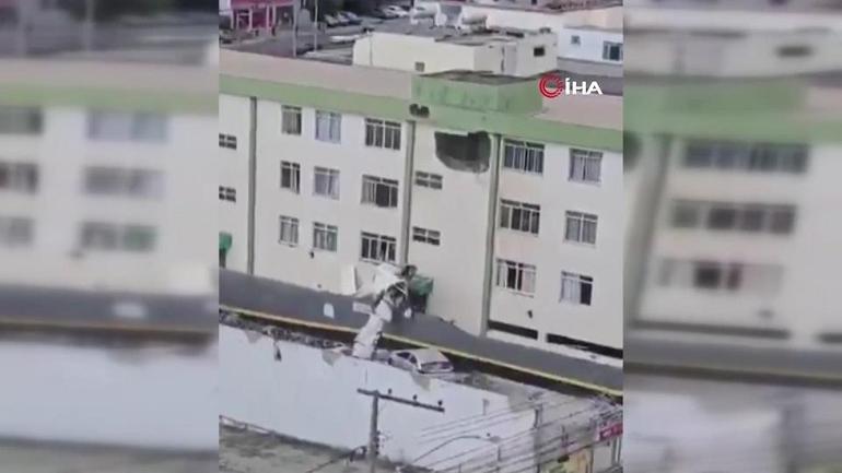 Uçak binaya böyle çarptı Brezilyada korku dolu anlar