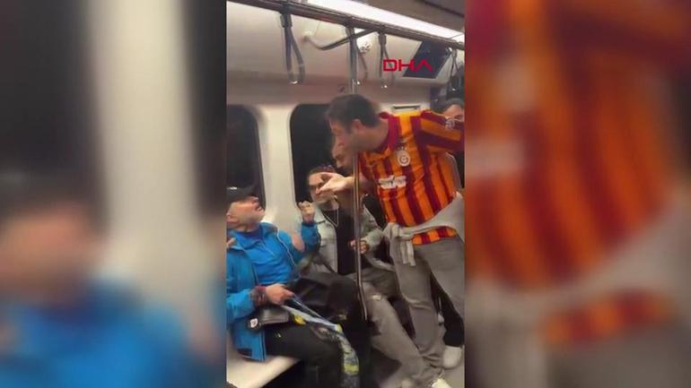 Galatasaray maçı sonrası metroda küfürlü tezahürat kavgasına oklavalı müdahale