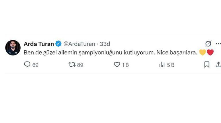 Galatasaray’dan tebrik, Arda Turan’dan cevap