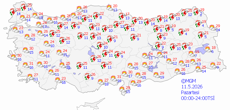 11 MAYIS HAVA DURUMU TAHMİNLERİ: İl il hava durumu Meteoroloji Yeni haftada havalar nasıl olacak