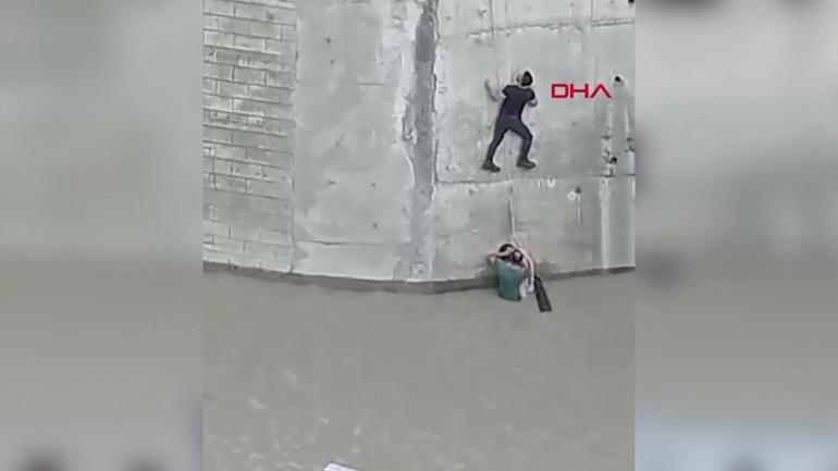 Akıntıda can pazarı İple hayata tutundu