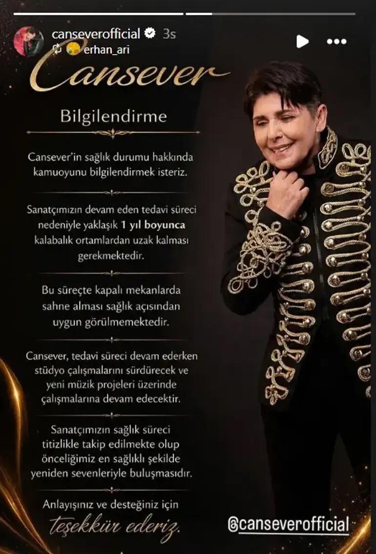 Canseverin sağlık durumu nasıl Ünlü şarkıcıdan haber var 1 yıl boyunca yasak