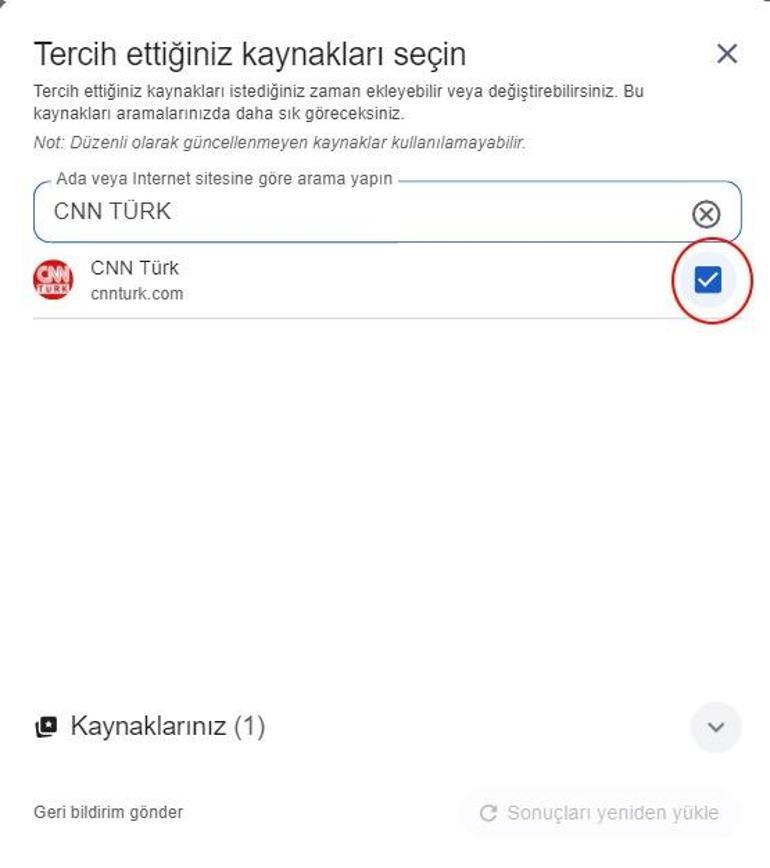  cnnturk.comu Tercih Edilen Kaynaklar listenize eklediniz mi