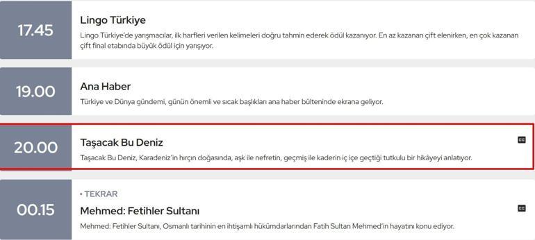 TRT1 YAYIN AKIŞI 29 MAYIS CUMA | Bu hafta Taşacak Bu Deniz var mı Taşacak Bu Deniz Yeni Bölüm Bu Akşam Yayınlanacak mı