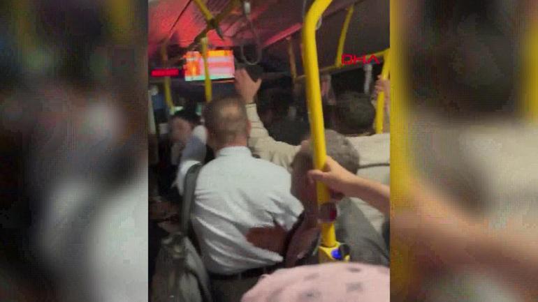 Korku dolu anlar Kavga etti, İETTye cisim fırlattı