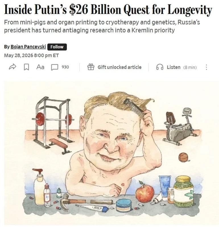 Putin ölümsüzlüğün peşinde mi Devasa devlet projesinin detayları ortaya çıktı