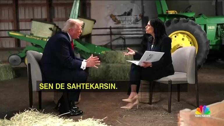 Trump, sunucuya hakaret edip yayını terk etti: Ya sahtekarsınız ya da aptal