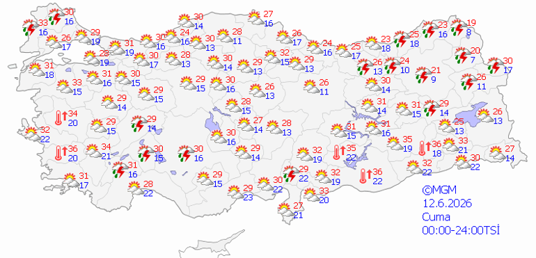 12 HAZİRAN HAVA DURUMU TAHMİNLERİ: Havalar nasıl olacak Meteoroloji açıkladı: Sıcaklıklar hafta sonu düşecek