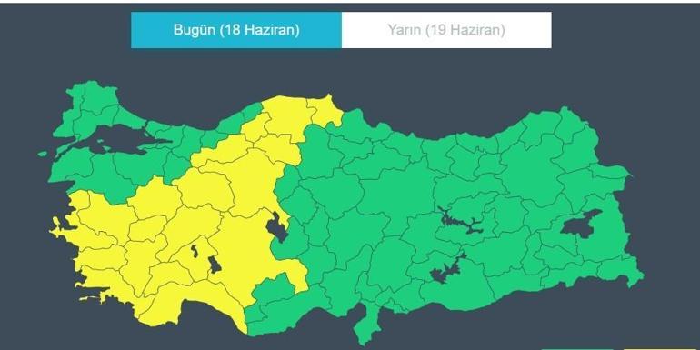 BİRÇOK İLE SAĞANAK UYARISI: Bugün (18 Haziran) hava nasıl olacak Meteoroloji hava durumu tahminleri