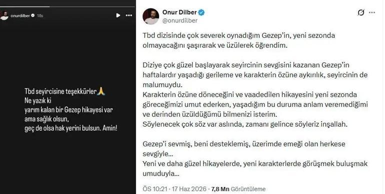 Taşacak Bu Deniz’in yıldızı Onur Dilber isyan etti Tatildeyken öğrendim
