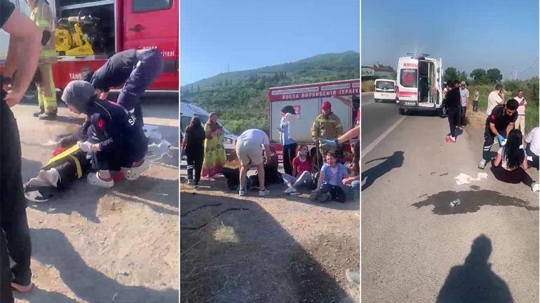 İşçi servisi ile otomobil kafa kafaya çarpıştı: 15 yaralı