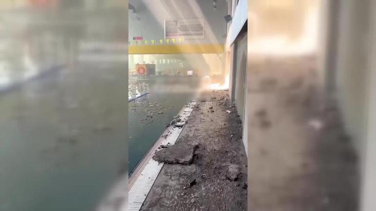 Rus İHAsı yüzme havuzunu vurdu
