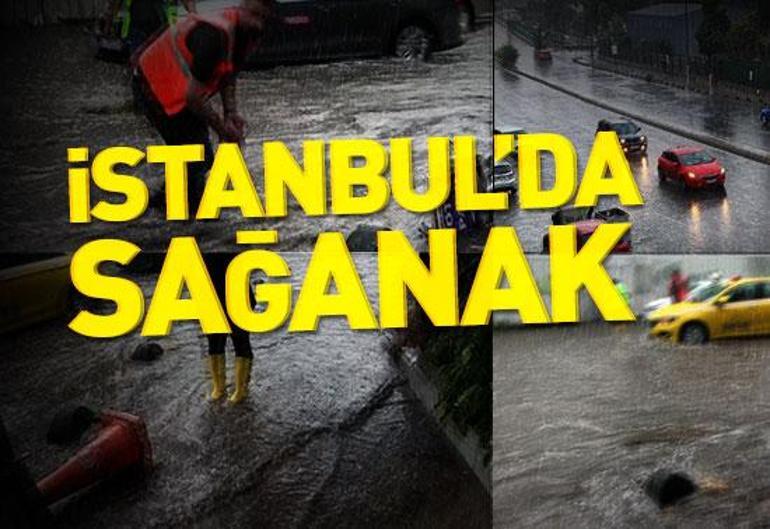 İstanbul’da sağanak manzarası: Sokakları su bastı