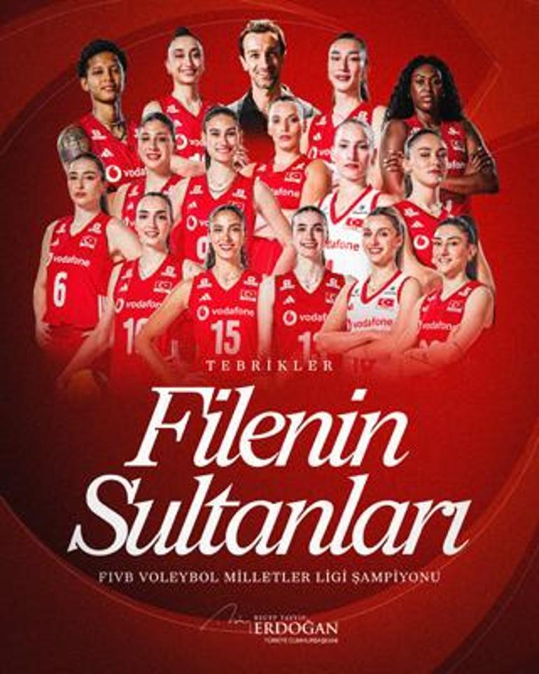 Cumhurbaşkanı Erdoğandan A Milli Kadın Voleybol Takımına tebrik