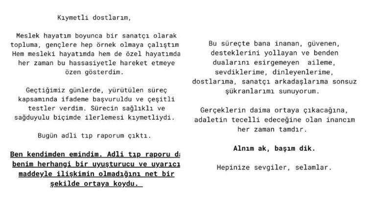 Uyuşturucu Testi Negatif Çıkan Sıla’dan İlk Açıklama: “Alnım Ak, Başım Dik”
