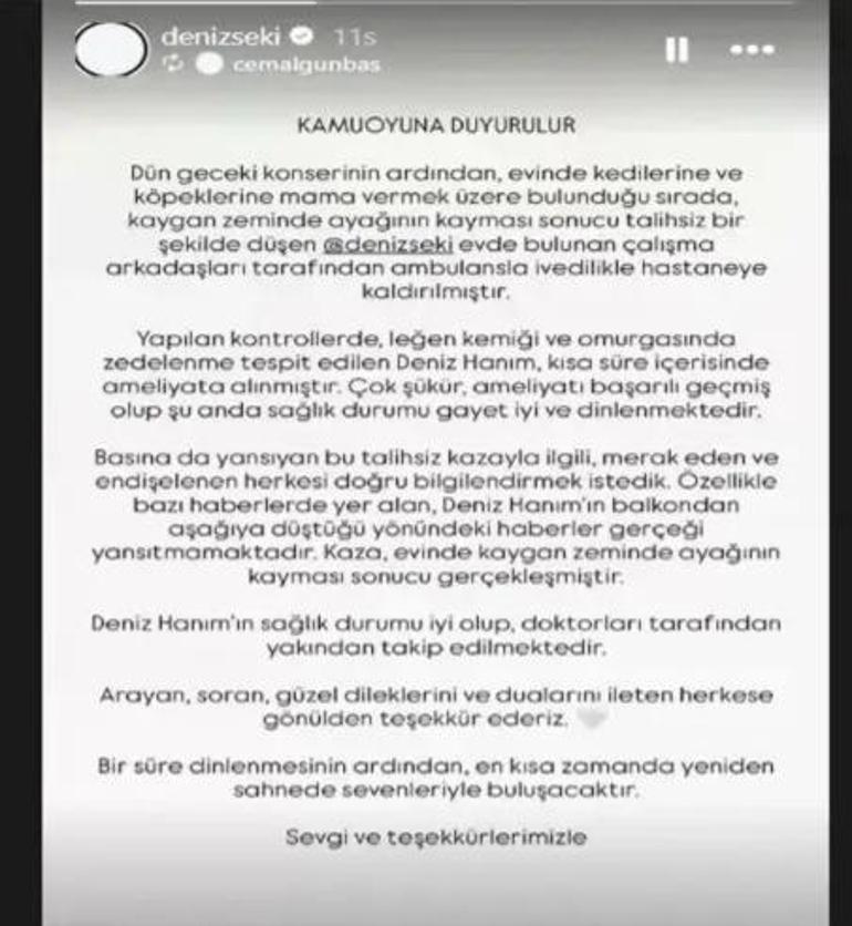 DENİZ SEKİYE NE OLDU Deniz Sekinin Sağlık Durumu Nasıl Hastaneye Neden Kaldırıldı