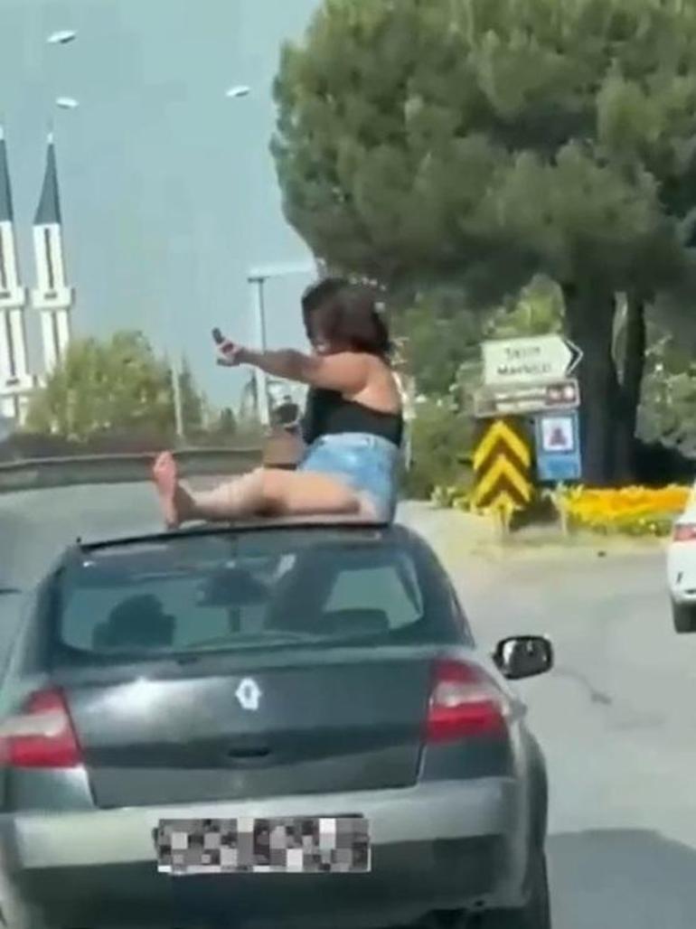 Aracın üstündeki hareketleriyle tepki toplamıştı Gözaltına alındı