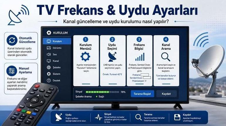 TV FREKANS AYARLAMA | Kanal frekans ayarı nasıl yapılır TV kanalları nasıl ayarlanır TÜRKSAT 4A frekans bilgileri ve güncel kanal ayarları