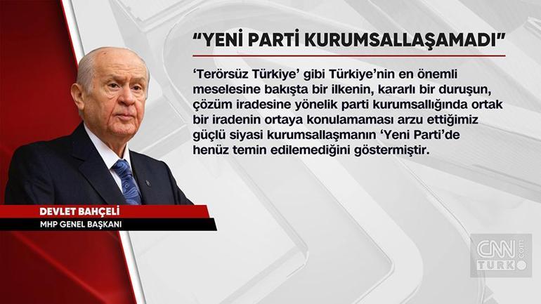 MHP lideri Bahçeliden Yeni Partiye eleştiri