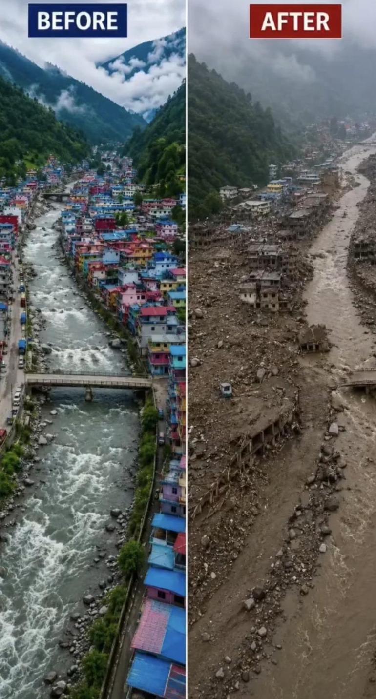 Nepalden çarpıcı görüntü Felaketin öncesi ve sonrası