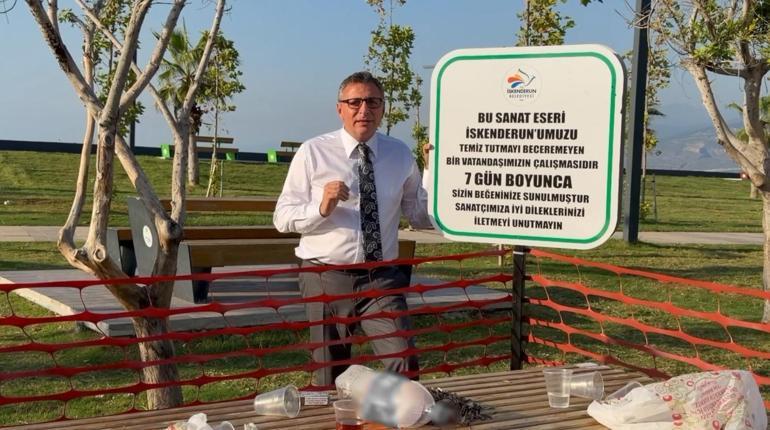 Belediye Orantısız zeka ile Sanat eseri hazırladı Anlayabilene ironiyle tokat gibi mesaj