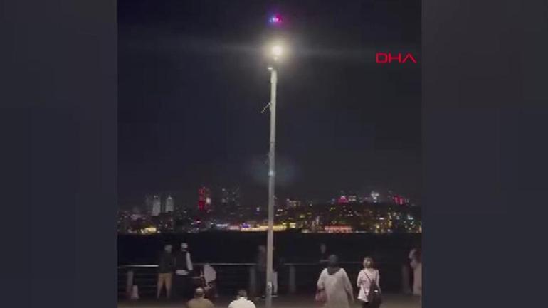 Üsküdar sahilde dronla alkol denetimi
