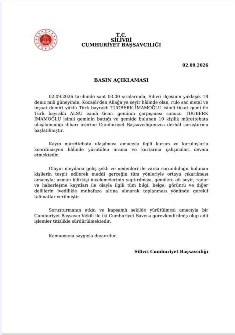 SON DAKİKA... Silivri açıklarında kaza: Geminin battığı değerlendiriliyor Son konuşmaları ortaya çıktı