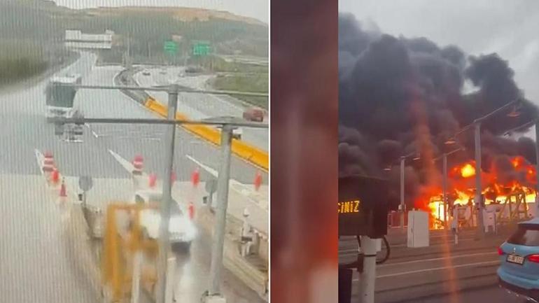 Otobüs bariyere çarptı, alev topuna döndü