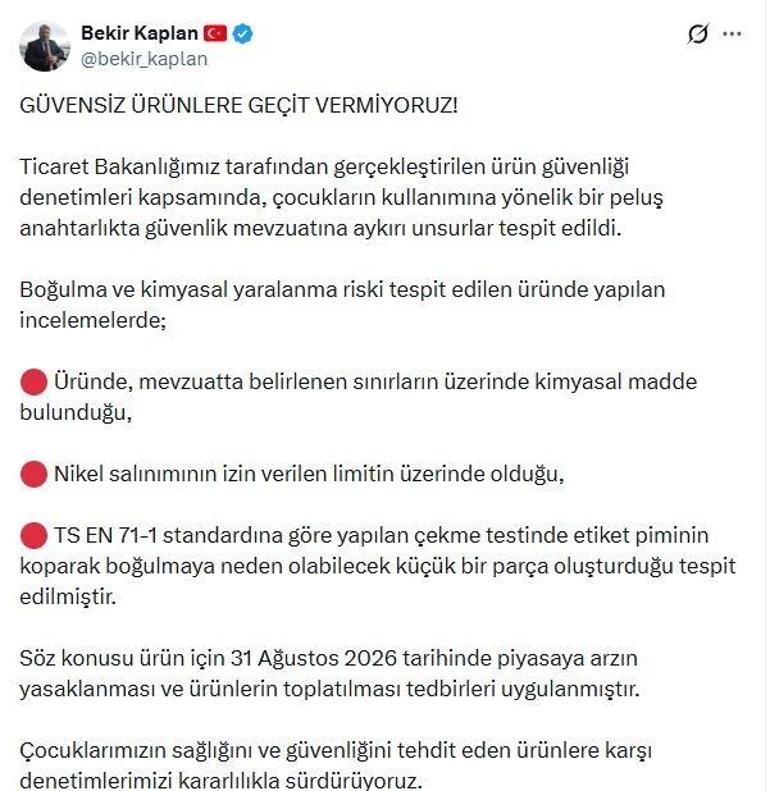 Toplatılacak