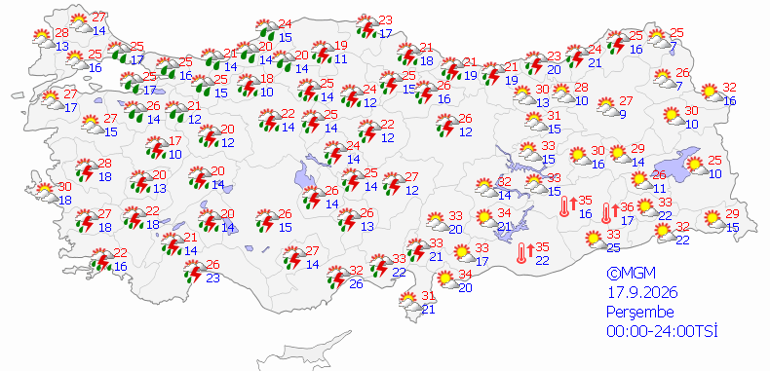 İSTANBUL, ANKARA, İZMİR HAVA DURUMU | Bugün (17 Eylül) hava nasıl olacak Meteoroloji’den o illere sel ve sağanak uyarısı