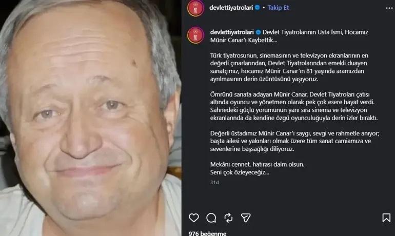Yaprak Dökümünün Hayriyesiydi Güven Hoknadan Münir Canara veda: Mekanı cennet olsun