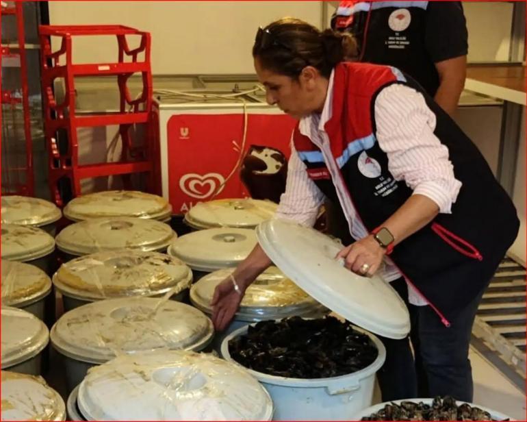 Durdurulan araçta 650 kilo bozuk midye ele geçirildi