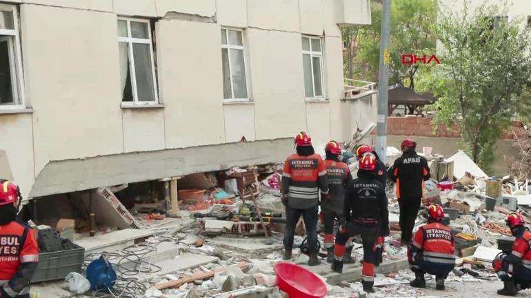 SON DAKİKA Maltepede 7 katlı binanın alttaki iki katı çöktü 2 kişi hayatını kaybetti, 3 kişi aranıyor