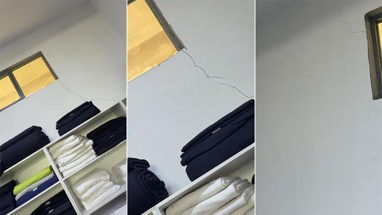 Maltepedeki bina çökmeden önce çatlakları görüntülemişler