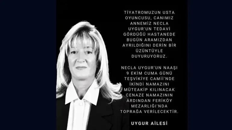 SON DAKİKA | Nejat Uygur’un eşi Necla Uygur hayatını kaybetti Cenaze bilgileri belli oldu