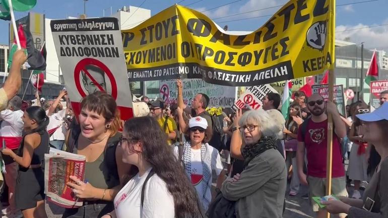 Atinada İsrail Büyükelçiliğine yürüyüş: İsrail ile iş birliğine son verin