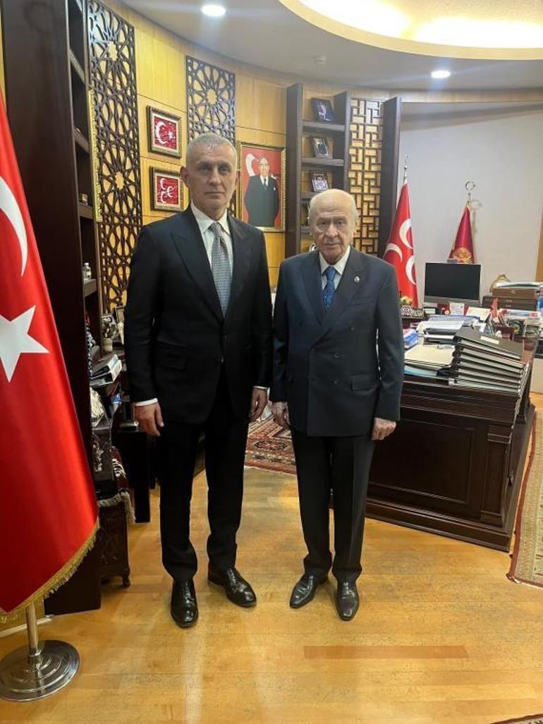 MHP Lideri Devlet Bahçeli, TFF Başkanı Hacıosmanoğlunu kabul etti