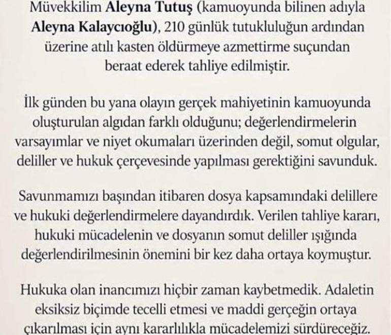 SON DAKİKA | Kubilay Kaan Kundakçı cinayeti davasında karar Aleyna Kalaycıoğlu tahliye edildi Avukatı açıkladı