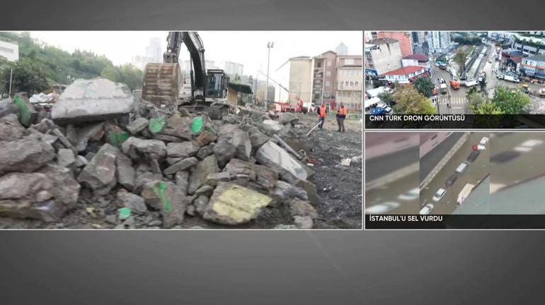 CNN TÜRK görüntüledi: Ayazağa’da selin ardından yıkım başladı