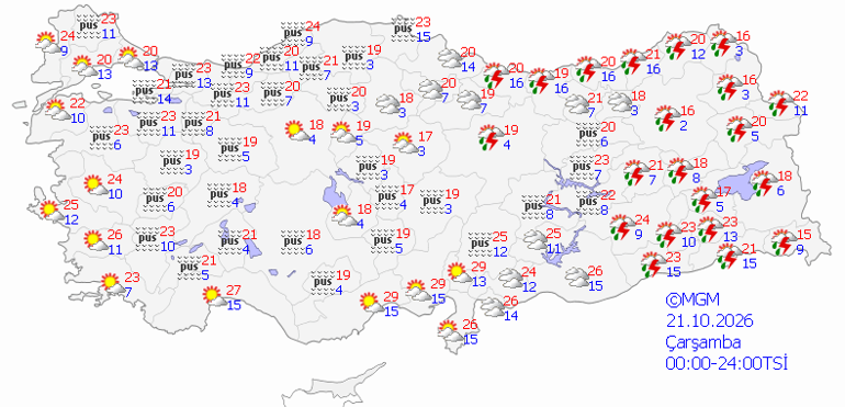 BUGÜN HAVA NASIL OLACAK 21 Ekim hava durumu| Meteorolojiden son dakika sağanak alarmı