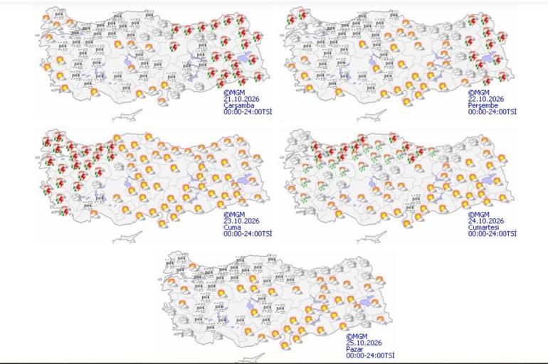 BUGÜN HAVA NASIL OLACAK 21 Ekim hava durumu| Meteorolojiden son dakika sağanak alarmı