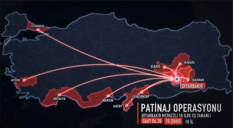 Diyarbakır merkezli 10 ilde “Patinaj” operasyonu: 12 tutuklama