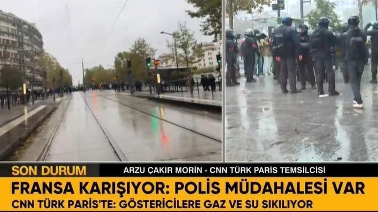 Fransada sokaklar savaş alanına döndü CNN TÜRK Pariste: 200e yakın gözaltı